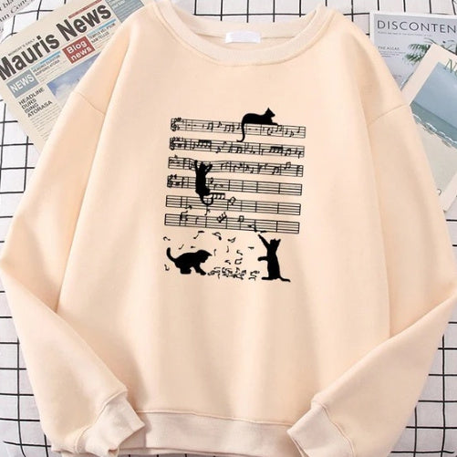 Fleece-lined Crew Neck Sweater Men's And Women's Pullover