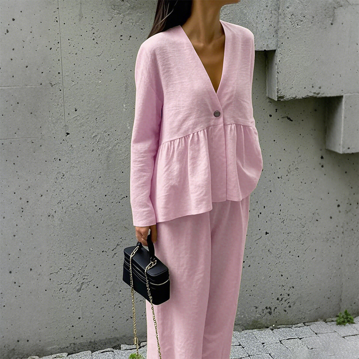 T-shirt Straight-leg Pants Two-piece Suit Women's Clothing