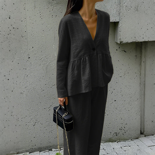 T-shirt Straight-leg Pants Two-piece Suit Women's Clothing