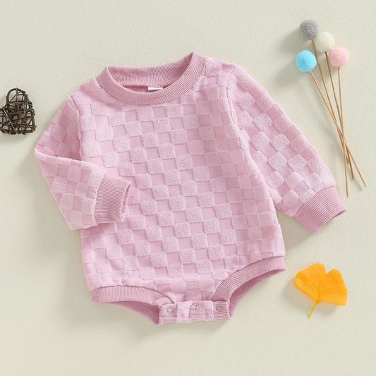 Baby Checkerboard Long Sleeve Butt Wrap Clothes