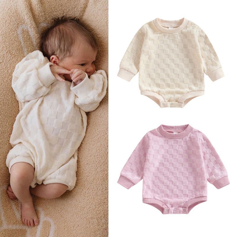 Baby Checkerboard Long Sleeve Butt Wrap Clothes