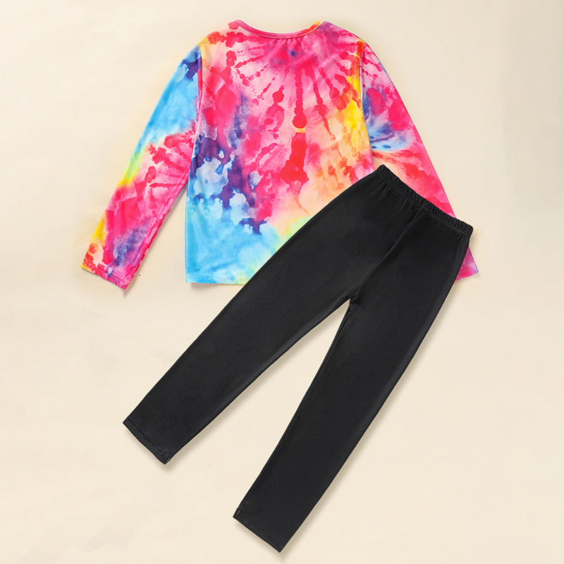 Toddler Girls' Spring Fall Outfit Set Pretty Girl Letter Print Long Sleeve Pullover Top & Matching Pants