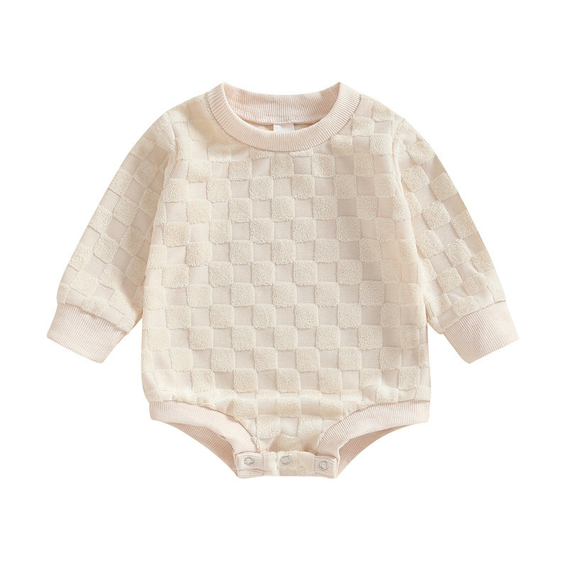 Baby Checkerboard Long Sleeve Butt Wrap Clothes