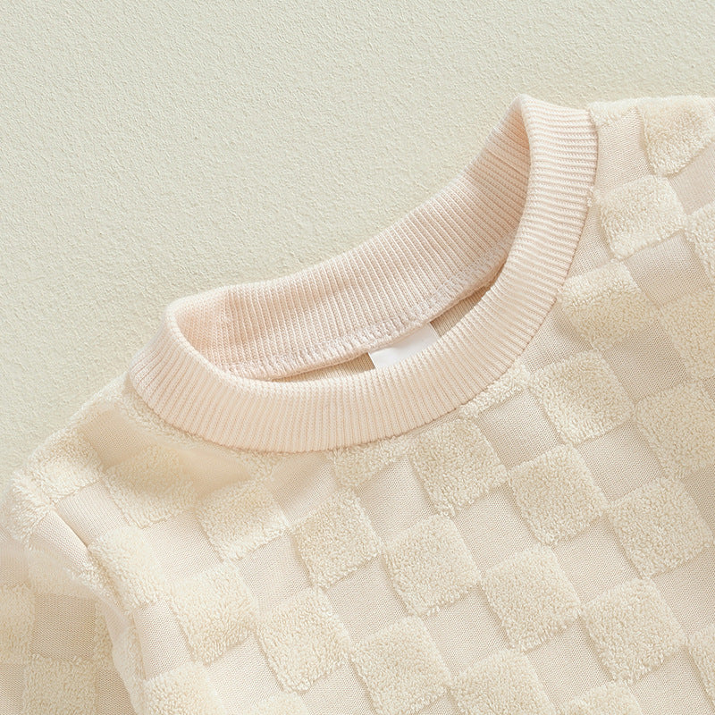Baby Checkerboard Long Sleeve Butt Wrap Clothes